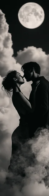 Free dark romance bookmark featuring a kiss surrounded by smoke